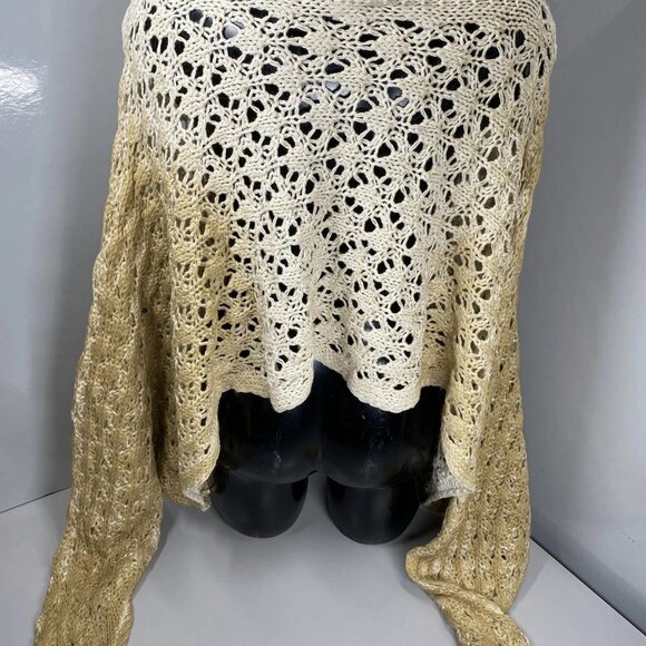 Sanctamuerte Women's Maglia Mesh Cropped Sweater Sand Shell/Gold Size S - Picture 5 of 7